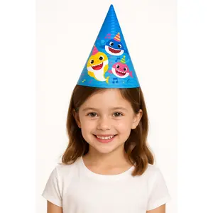 Baby Shark Cone Party Hats - Pack of 8