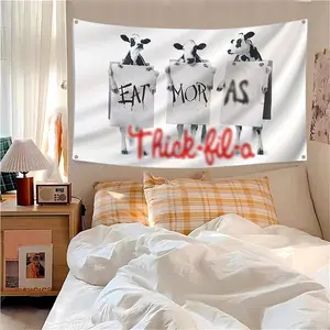 Ass Cow Meme 3x5 Feet Flag, Funny Humor Banner, Vivid Print Fade Resistant Polyester Wall Hanging for College Dorm, Apartment, Bedroom, Living Room, and Party Decor