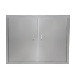 Garvee 30.5" W x 21" H Outdoor Kitchen Double Door, 304 Stainless Steel Flush Mount BBQ Access Door for BBQ Island, Grilling Station, and Outdoor Cabinets