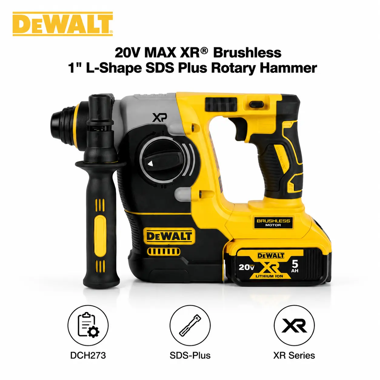 DEWALT DCH273 18V/20V MAX XR Brushless SDS-Plus Rotary Hammer Drill, 2 Working Modes, 2.1J Impact Energy, 0-1100RPM & 0-4600BPM, 24mm Concrete Drilling, SHOCKS Vibration Reduction, Ideal for Chiseling On-Site Construction Work # Milwaukeesds-plus drill