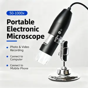 Perfect Science Gift, 1000x 3-In-1 USB Handheld LED Microscope for Kids, Students, Enthusiasts, Educational Tool, Easy to Use