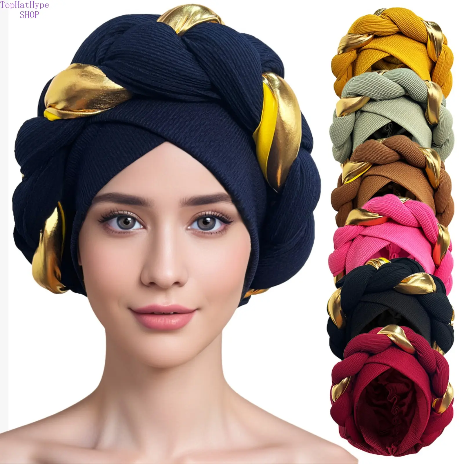 Women’s Ethnic‑Inspired Twisted Color‑Block Thick Braid Cross‑Design Head Wrap, Fashion Elastic Headband Turban, Soft Decorative Versatile Headwear, Ideal for Daily Styling, Casual Outings, Vacation Looks and Boho‑Chic Occasions