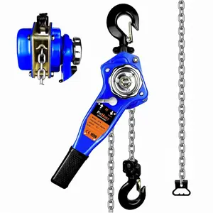 Lever Chain Hoist 1650LBS Capacity 5FT Manual Ratchet Chain Puller Hoist with 2 Hooks for Open-Air and Unpowered Operations (1650LBS 5FT)