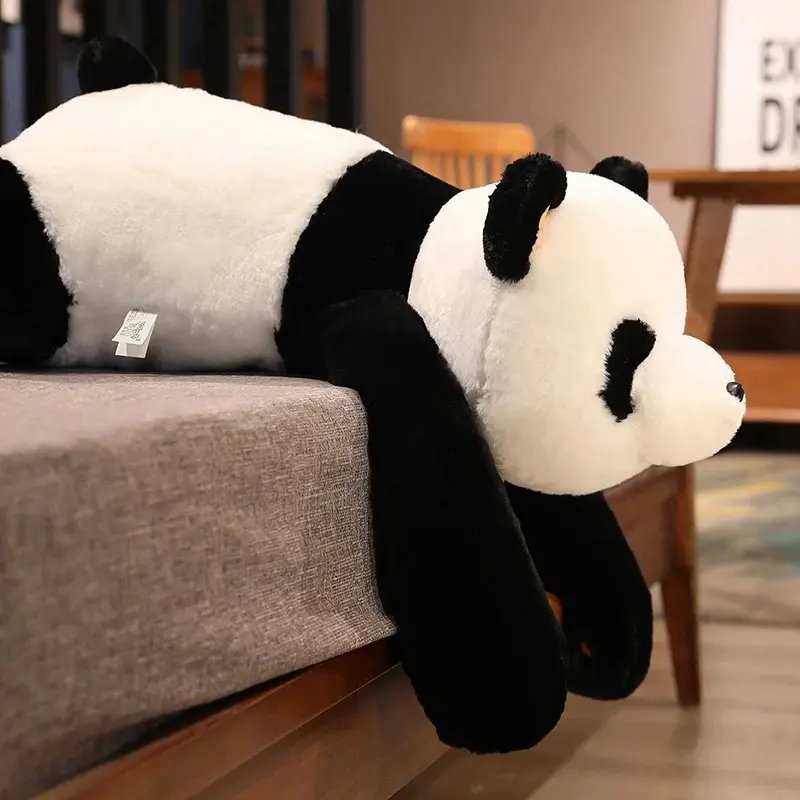 60cm - 120cm Giant Panda Plush Toy Soft Sleeping Pillow Cartoon Animal Bear Stuffed Doll Classic Children's Birthday Christmas Gift