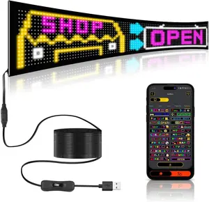 36.2"x7.6" Large Bright LED Sign, Programmable LED Scrolling Sign, Custom Flexible LED Store Sign with App Control DIY Text Pattern Animation, LED Digital Sign for Store Window Advertising Hotel