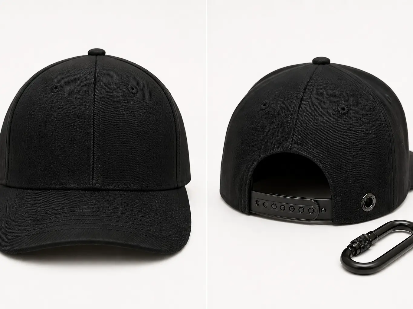 ROADLOCK Sturdy Secure Adjustable Snapback Hat, Blacked Out Design, Curved Bill, Aluminum D-Ring, All Seasons Sports & Outdoor Accessory