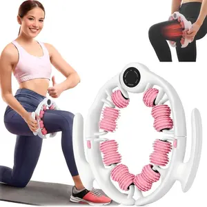 Manual Push-Pull Roller Relaxing Deep Tissue Massage Tool Ring for Thigh Calf & Waist Foam Roller for Daily Stretching & Recovery Body Care Pink