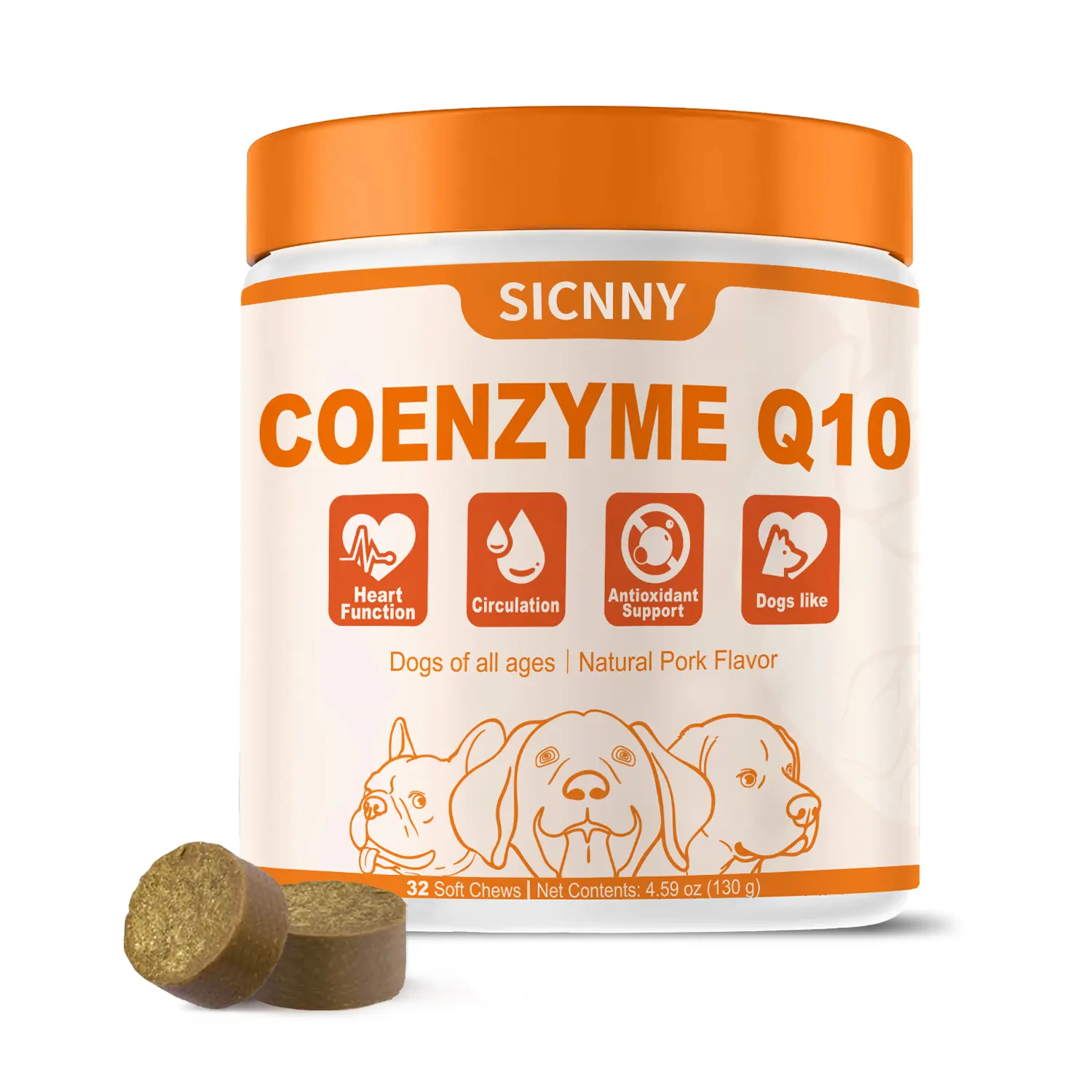 Taurine + CoQ10 Chews for Dogs and Clean Nutritional Blend for Daily Canine Wellness