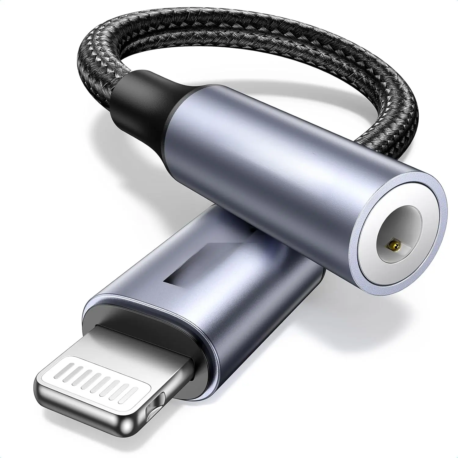 Headphone Adapter for iPhone Lightning to 3.5mm Adapter  MFi Certified Lightning Aux Audio Jack Dongle Compatible with iPhone 14 Pro Max/14 Plus/13 12 11 Pro Max/SE/XS, Grey