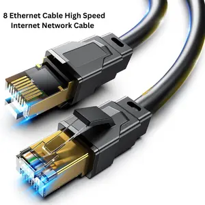 Aesthetic Fall Gift for Easter cat 8 Ethernet Cable, 1.5Ft 3Ft 6Ft 10Ft 15Ft 20Ft 30Ft 40Ft 50Ft 60Ft 100Ft Heavy Duty High Speed Internet Network Cable, Professional LAN Cable Shielded in Wall, Indoor&Outdoor