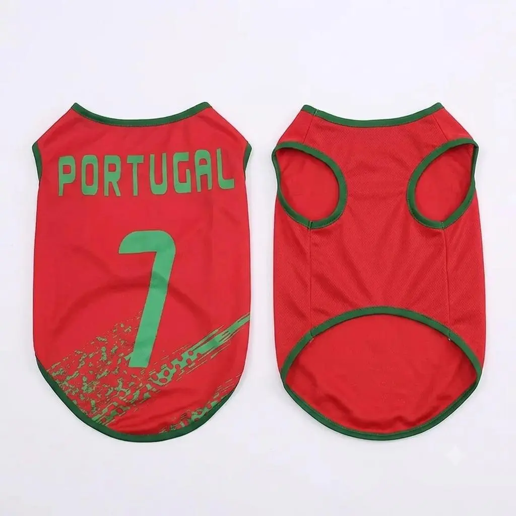 Print PORTUGAL Pet Soccer Jersey, Football Crewneck Jersey Shirt for Dogs Cats, Soccer Outfit for Dogs Cats, Gift for Dogs Cats