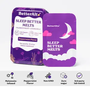 BetterAlt Melatonin BioStrips for Better Sleep | With Melatonin, Valerian Root & Chamomile | Peppermint Flavor | Supports High Absorption-30 Strips