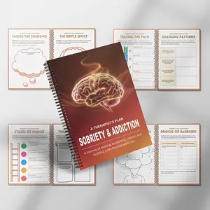 Addiction Recovery Workbook Set, Cognitive Behavioral Therapy Plan, Treatment Homework Book, Relapse Prevention, Change Stages, Paper Planner