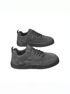 Men's Solid Color Thick Sole Tennis Shoes, Leather Sports Training Shoes, Comfortable Casual Shoes, Ideal for Daily Wear, Skateboard Shoes