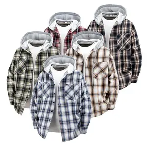 2025 New Plaid Hooded Shirt Unisex Casual Loose Trendy Brand Versatile Shirt Top Jacket(Sheets)