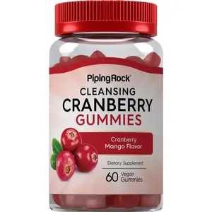 Piping Rock Cranberry Gummies | 60 Count | Cleansing Supplement for Women and Men | Cranberry Mango Flavor | Vegan, Non-GMO, Gluten Free