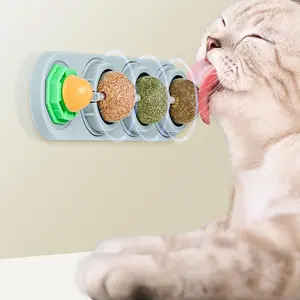 Catnip Toys Balls 4 Pcs Extra Cat Energy Ball Edible Kitten Silvervine for Cats Lick Healthy Kitty Teeth Cleaning Dental Chew