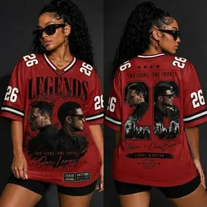 Legends 26 U x CB Football Jersey R&B Graphic Tee Streetwear Fan Shirt