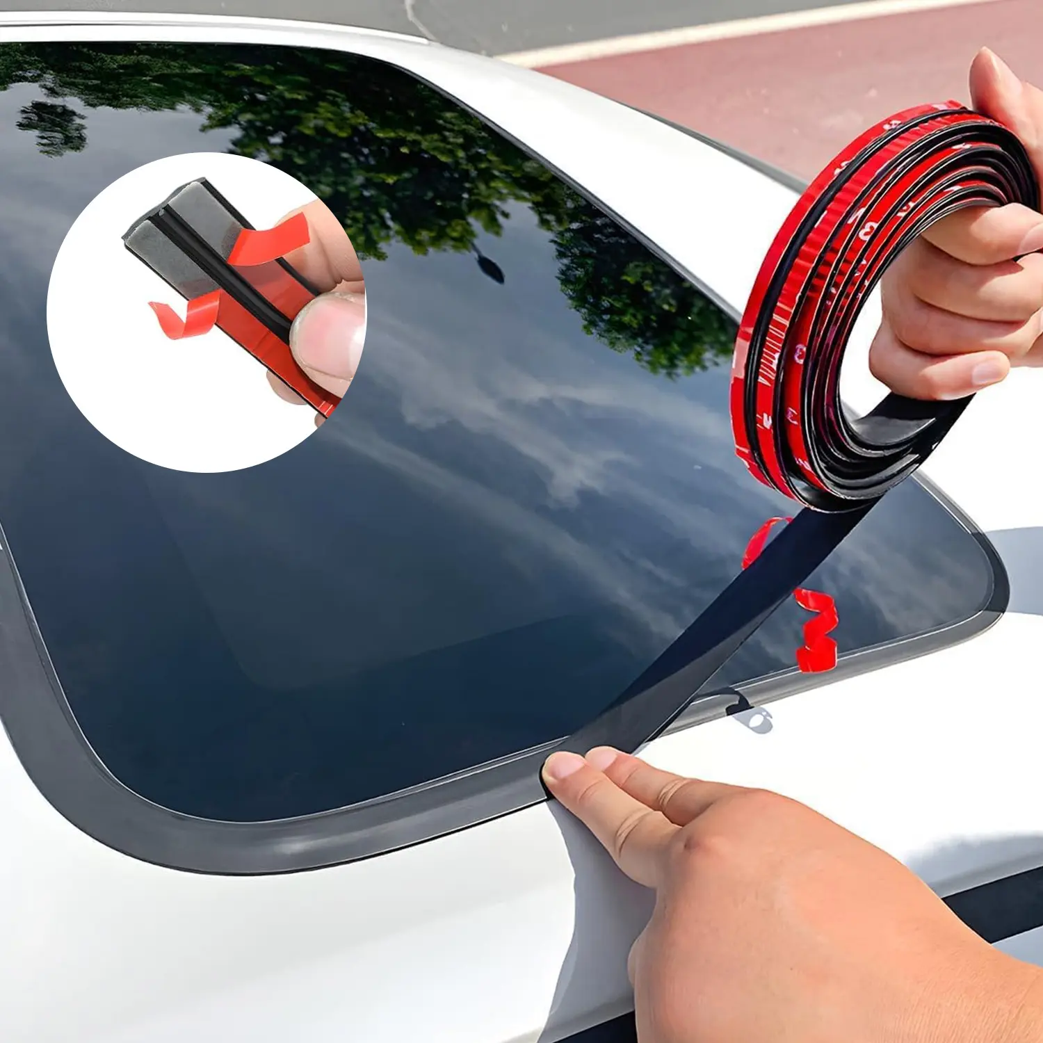 Universal T-Shape Weather Stripping, 19MM 16.5FT Car Windshield Rubber Seal, Waterproof Noise Insulation Edge Trim