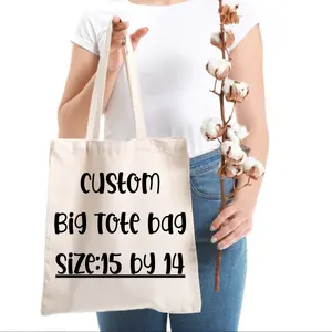 Custom Big Tote Bag 15 by 14 - Personalized Canvas Tote for Everyday Use