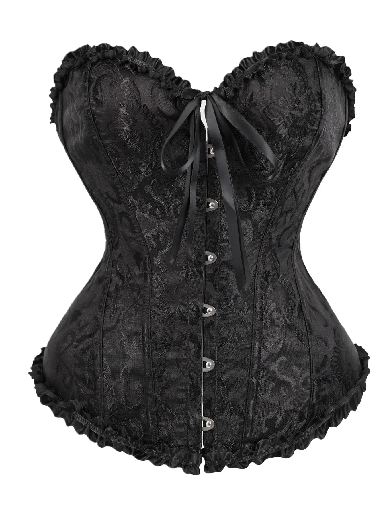 Women's Plus Size Gothic Body Sculpting Ruffled Corset Vest For Court Wedding Dress Underwear Elegance Fit