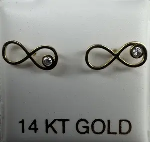 Arete de Oro del infinito 14k