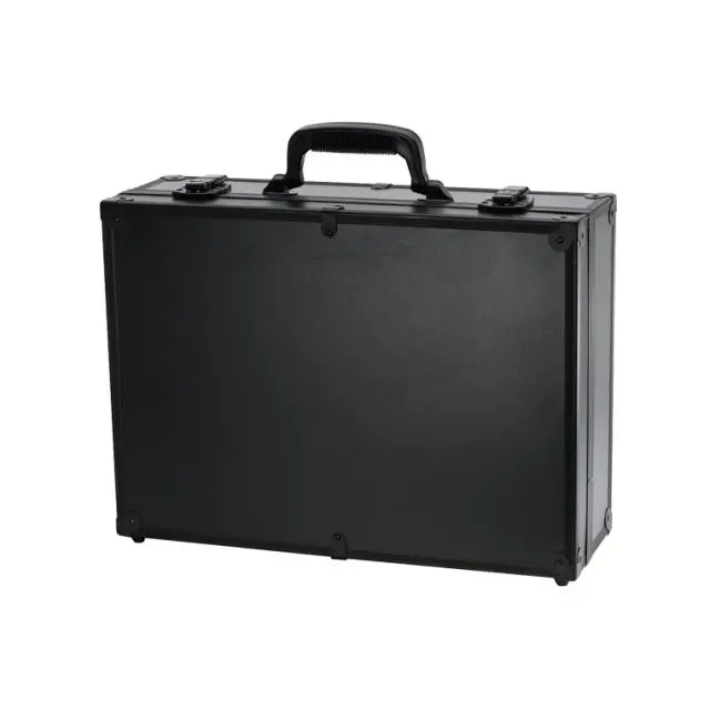 212 MAIN Men's Aluminum Portable Briefcase - Black, 6x13x18", Key Locks, Removable File Storage Insert, Riveted Corners, Rubber Handle