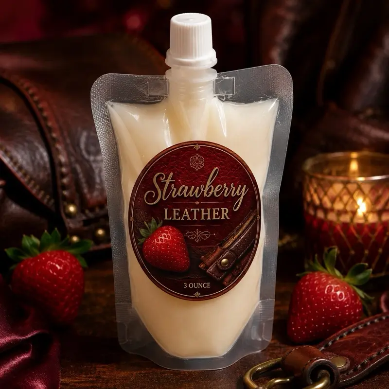 Strawberry & Leather Scented Squeezable Wax Candle