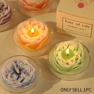 3D Rose fragrance Candle Creative Flower Shape Decor Gifts Box Valentine's Day Scented Souvenir 3D Flower Candle with Long-Lasting Fragrance for Home Decor Festive decorations