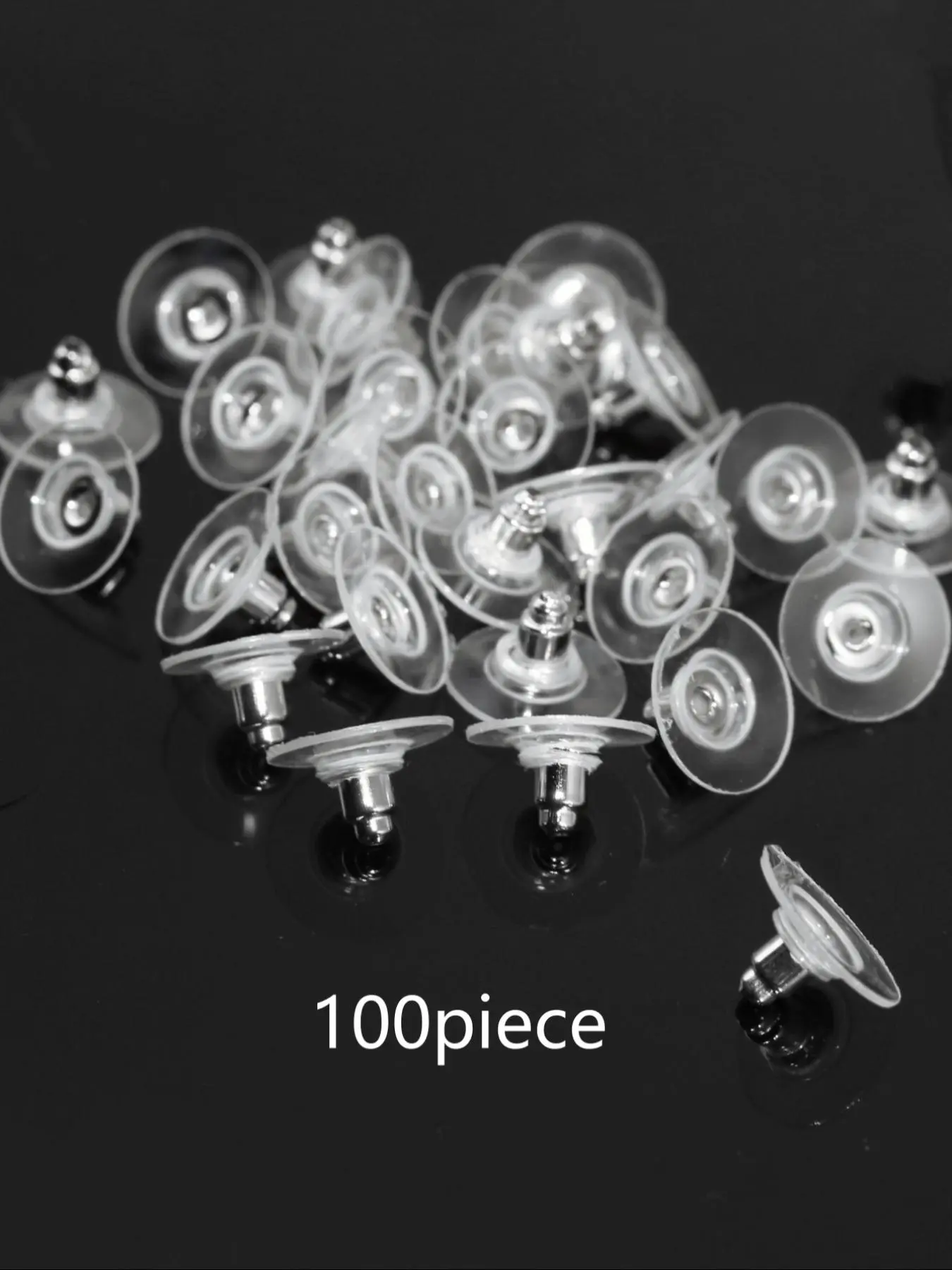 100pcs Solid Color Non-slip Earring Backs Earring Backings for Earrings, Portable Ear Safety Back, Diy Earring Repair Accessories, Valentine's Day, Gift, Diy Jewelry Accessories