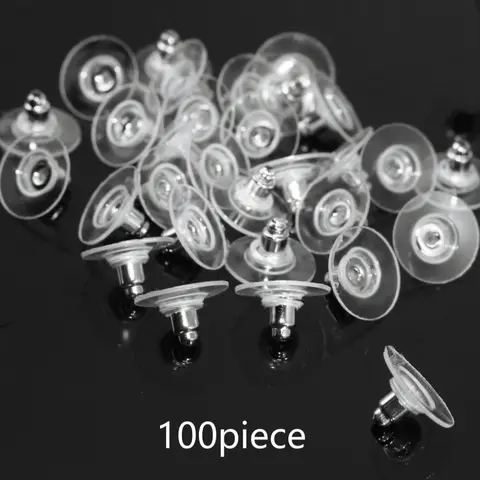 100pcs Solid Color Non-slip Earring Backs Earring Backings for Earrings, Portable Ear Safety Back, Diy Earring Repair Accessories, Valentine's Day, Gift, Diy Jewelry Accessories