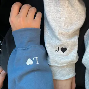 Embroidered Initial Heart Sweatshirt or Hoodie – Personalized Gift for  Mom Grandma Birthday Mother’s Day, Father's Day, Birthday