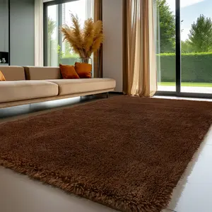 FAMVAL Large Size Plush Rugs Big Fluffy Area Rug Non-slip Soft Shaggy Carpet Mats for Livingroom Bedroom Nursery Home Decor Brown Christmas gifts