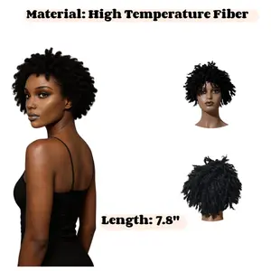 African Curls — Synthetic Wig (Burgundy): Features a naturally voluminous texture and a braided dreadlock style; includes a breathable mesh cap; (Suitable for Men and Women)