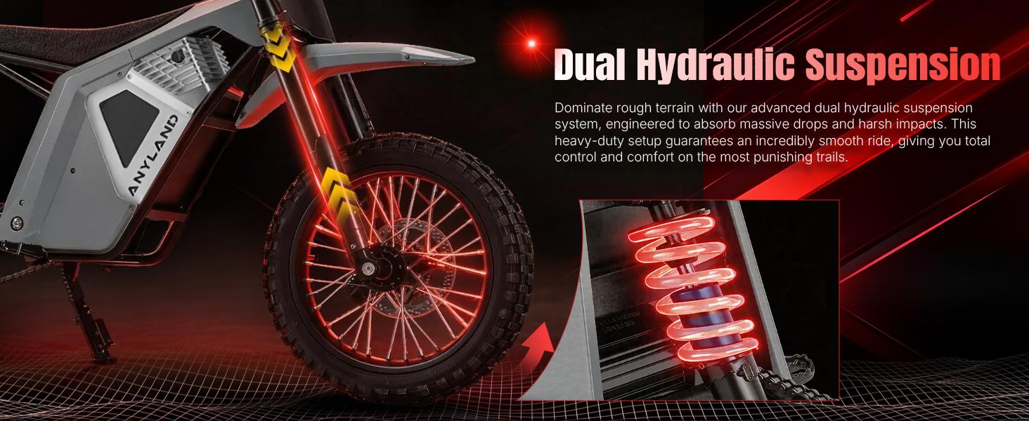 Anyland Rev Pro Electric Dirt Bike with WELIXON Wheelie-Assist Control System, 3000W Electric Motorcycle for Adults, E Dirt Bike with Hydraulic Brakes, Mountain Off-Road Ebike
