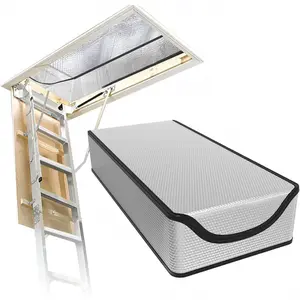 Winter-Ready Extra Thick Insulated Attic Stair Cover - PVC Loft Tent with Zipper for Home Improvement