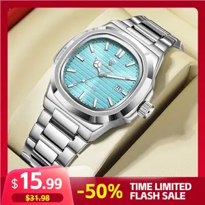 LIEBIG Trending Luxury Quartz Watch 3ATM Waterproof Stainless Steel Band Fluorescent Dial Classic Design for Men Modern Fashionable Wristwatch