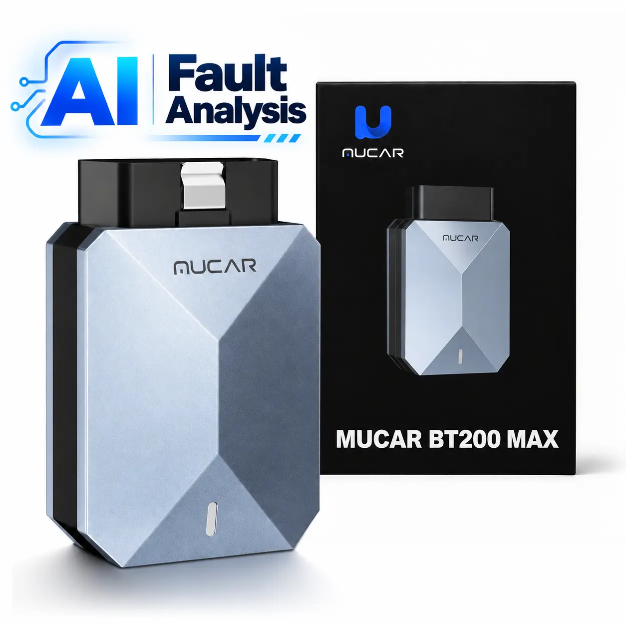 MUCAR BT200 MAX with AI Fault Analysis, Bluetooth OBD2 Scanner – Full-System Diagnostic Tool  Bi-directional Control, 15+ Resets, CAN-FD, FCA AutoAuth, Lifetime Updates, iOS/Android, for DIY Repairs, Home Garage, Car Lovers Gift