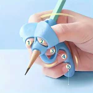 1pc Grip Pen Corrector Set Writing Corrector Soft Rubber Writing Posture Grip Pen Handwriting Aid Correction Tool