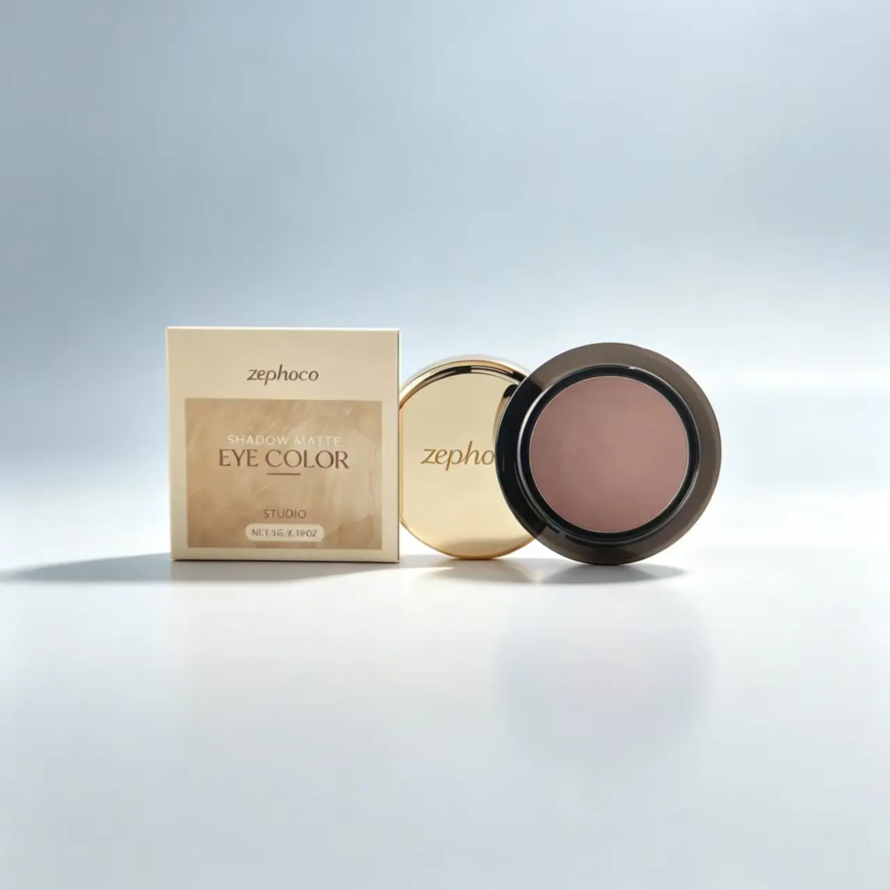 Zephoco Professional Matte Single Pan Eyeshadow Cosmetic - Waterproof, Natural Soft Pigment, Long-Wear, Smooth, Slim Portable Design for Daily Travel & Quick Touch-Ups, Water Proof