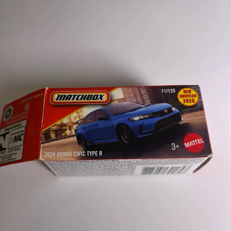 Collectible Diecast Toy Model Car - Match Box Power Grab 2024 Honda Civic Type R (Open), Faithful to Original Design, Ideal Gift for Collectors