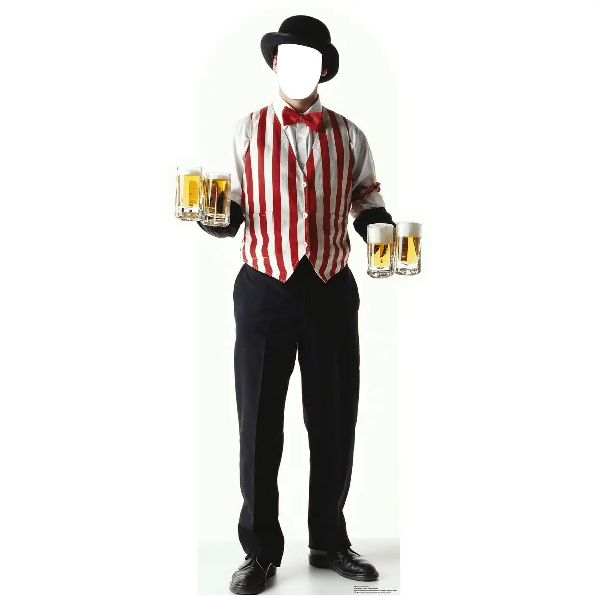 Advanced Graphics 72x32in 1960 Carnival Bartender Face Cardboard Cutout, Standing Standup, Home Decor Piece, Party Photo Prop for Fun Photo Opportunities, Photo Props