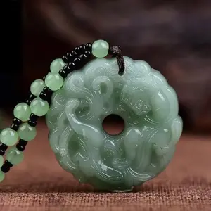 Fortune Jade Necklace for Men Women Natural Buddha Stones Handmade Pendant for Wealth and Good Luck Handcrafted Unique Accessory