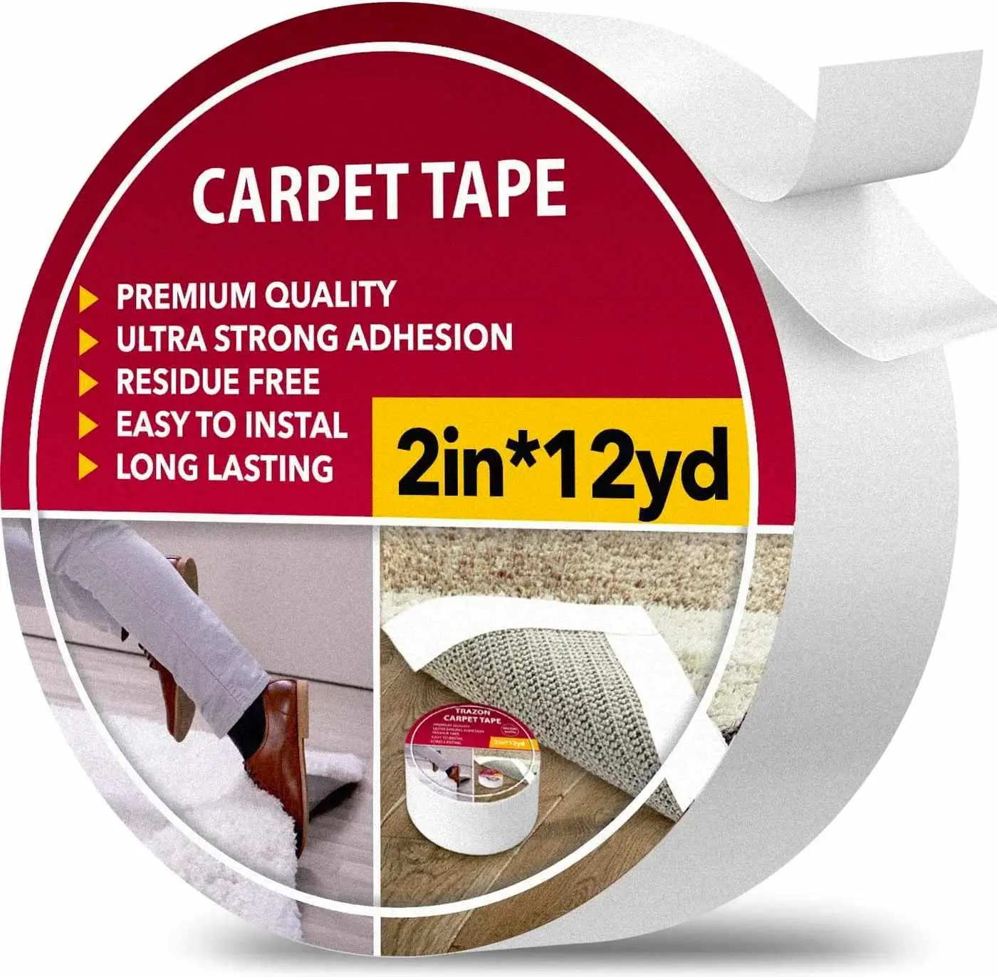 Dual-Sided Adhesive Tape - Double Sided Rug Gripper for Fixing Rugs & Secure Placement (Tools & Hardware, Adhesives, Tapes & Sealers), Double Sided Tape