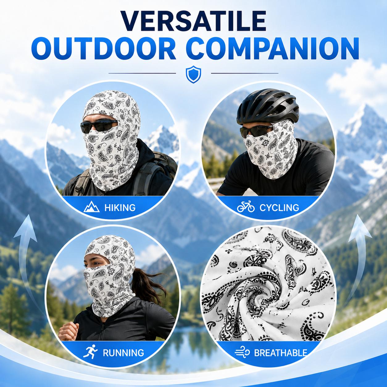 Cooling UV Face Cover Balaclava – Breathable Sun Mask for Cycling, Running, Fishing & Hiking headgear warmth neck warm neck warmer full ear protection great holiday gift picks creator shop gear outdoor 2pc
