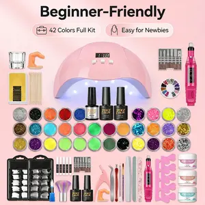 42-Color Gel Nail Polish Set - Salon Quality, 14-Day Wear, No UV Lamp Needed, Quick Dry Manicure Kit for Beginners & Pros