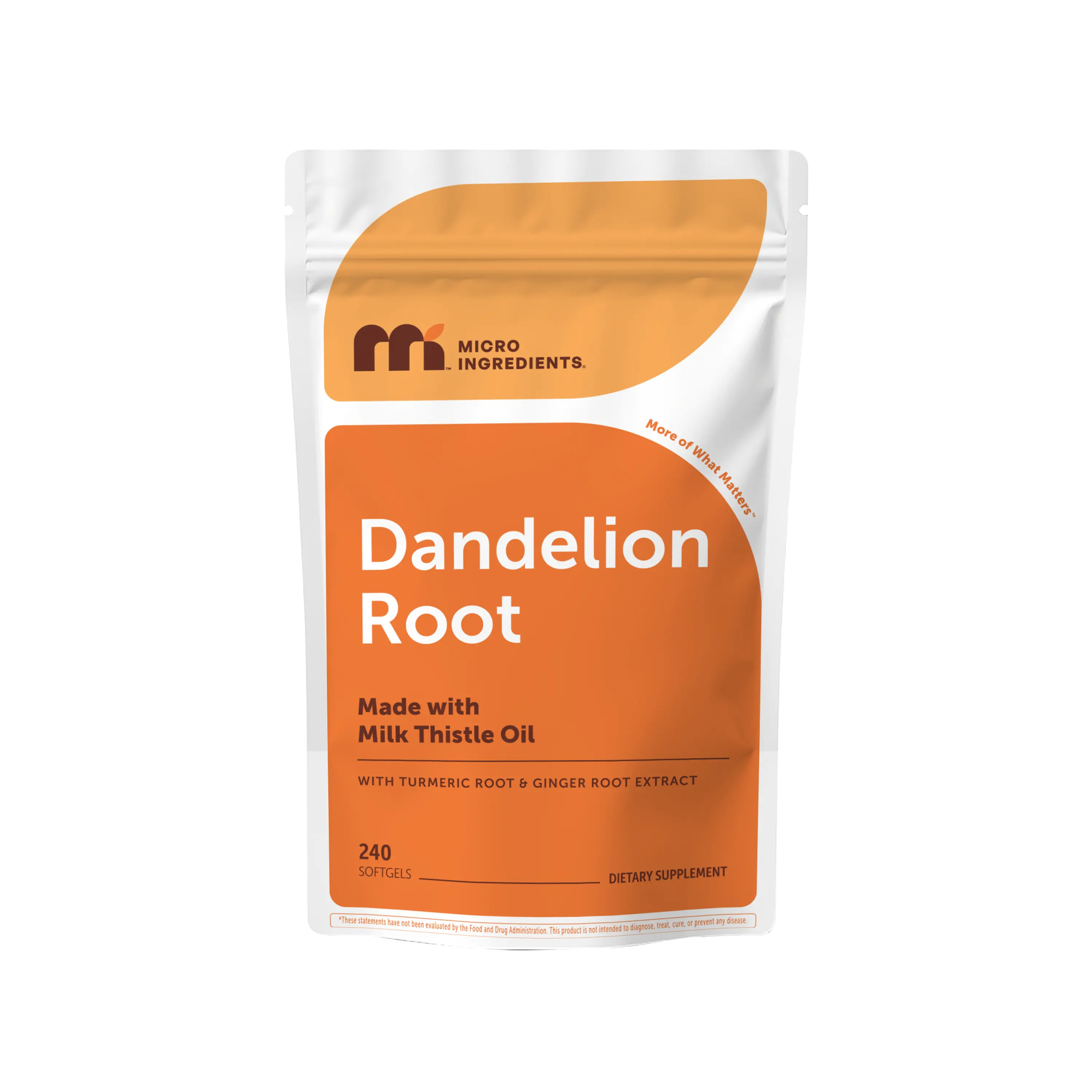 Micro Ingredients Dandelion Root with Turmeric Root and Ginger Root, 240 Milk Thistle Oil Softgels