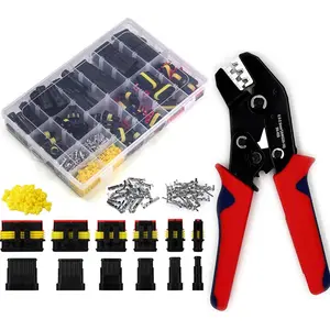 800Pcs 50 Sets Waterproof Automotive Electrical Wire Connectors Plug Kit 1/2/3/4/5/6 Pin with Ratchet Crimping Tool