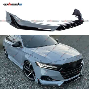 2021-2022 – Honda Accord All Models – 3-Pieces ACR Style Front Bumper Lip Spoiler Kit, Sonic Gray Pearl (Color Code #NH-877P) HondaAccordMods ACRFrontLip SonicGrayPearl