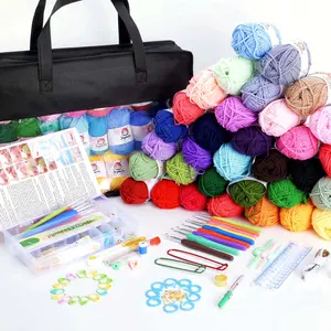 113 PCS Huge Crochet Kit with 2000 Yards Yarn (40 Colors), Ergonomic Hooks & Professional Accessories, All-in-One Starter Set with Storage Bag, Premium DIY Gift for Women & Adults